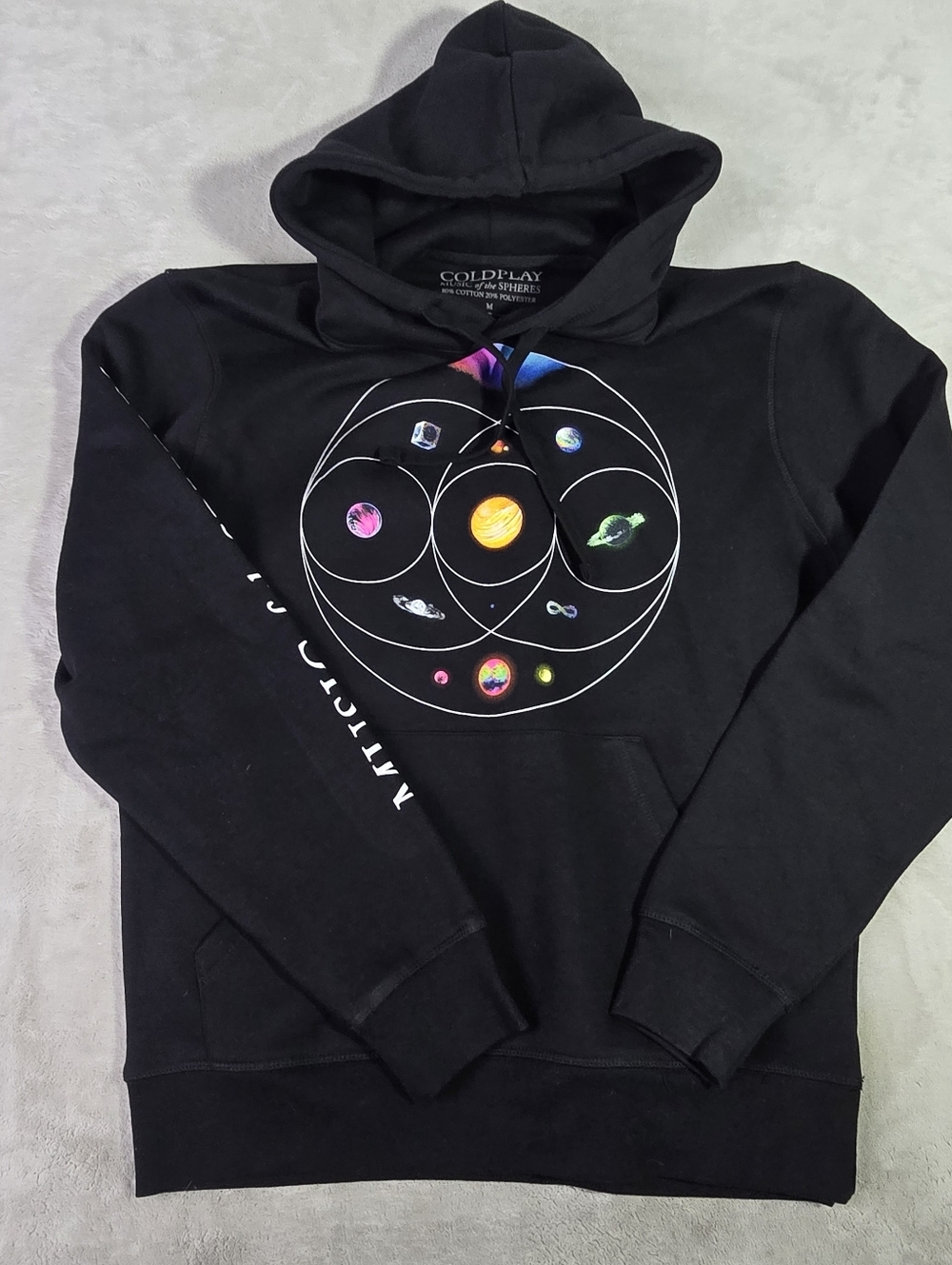 Coldplay Music Of The Spheres Sweatshirt Hoodie Mens Med Black Tour Graphic